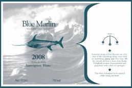 Blue Marlin Wine Label Packaging Design