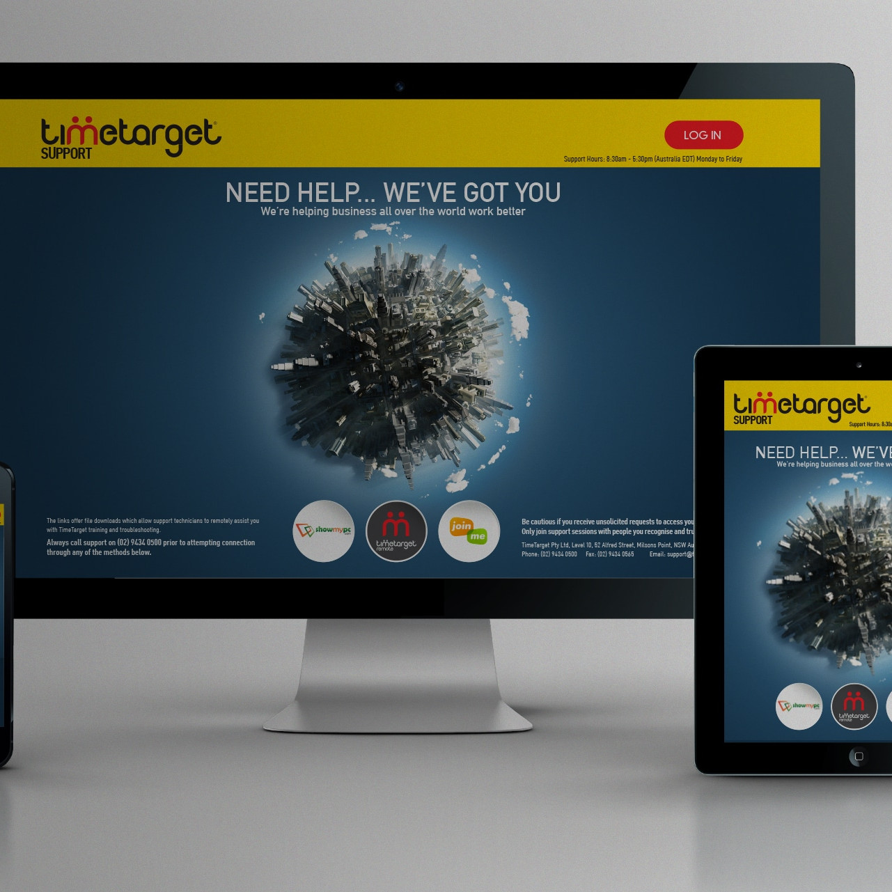 TimeTarget Responsive Support UX Design