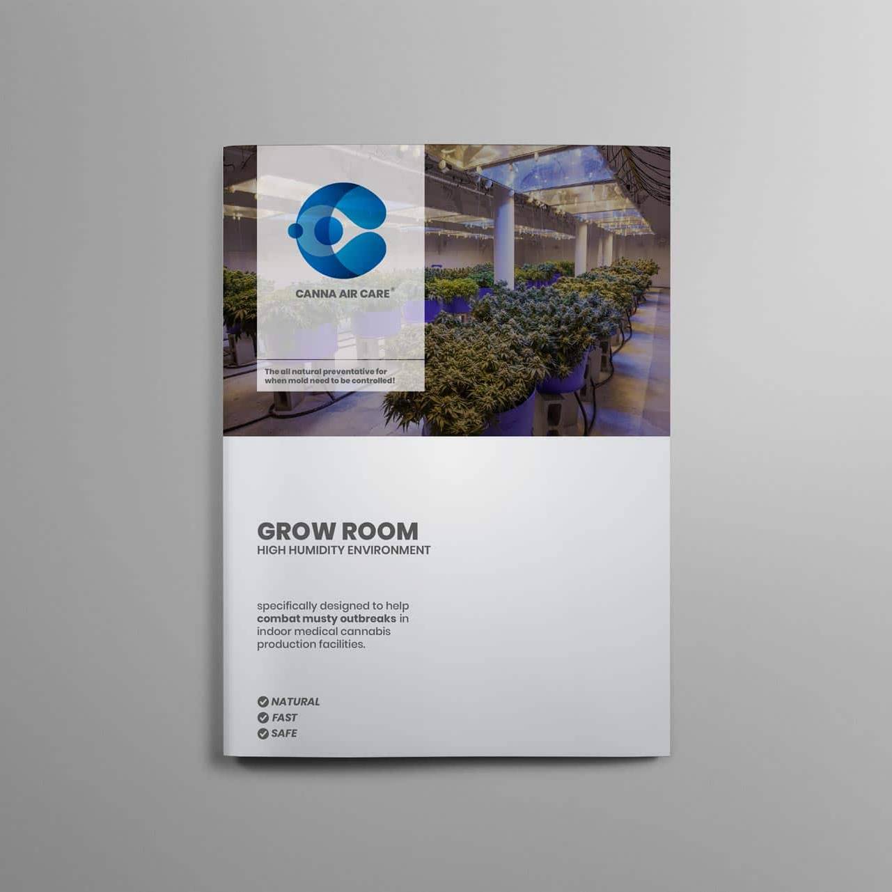 Cannabis Packaging Design - Branding Agency Sydney - Healthcare Branding Australia - Packaging Design Canna Air Care Medical Cannabis Grow Room Product Brochure