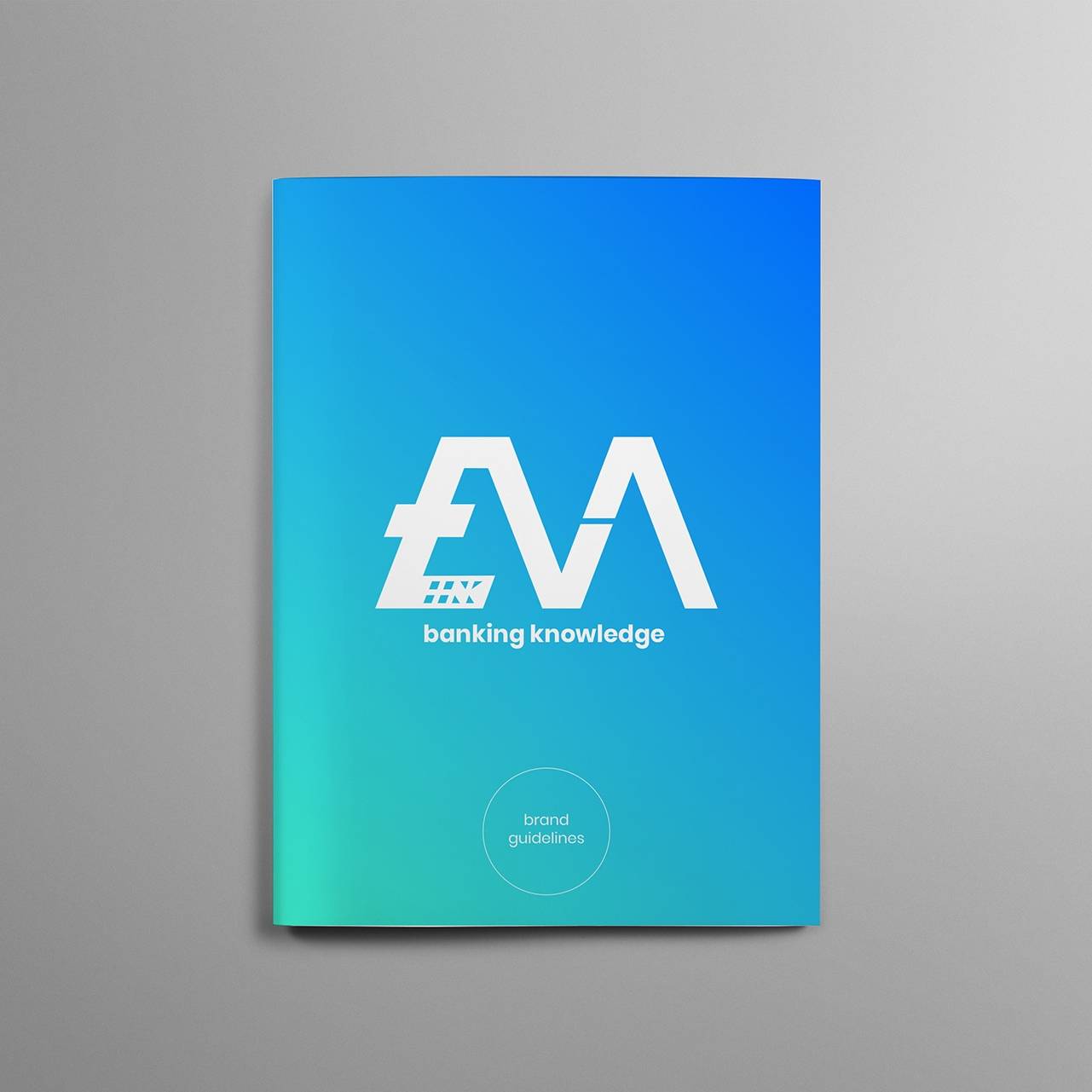 style guide website designer design guides website Branding Eva Banking A4 photorealistic brochure mockup on light grey background by Wowwee Design ® Graphic Design Agency Sydney