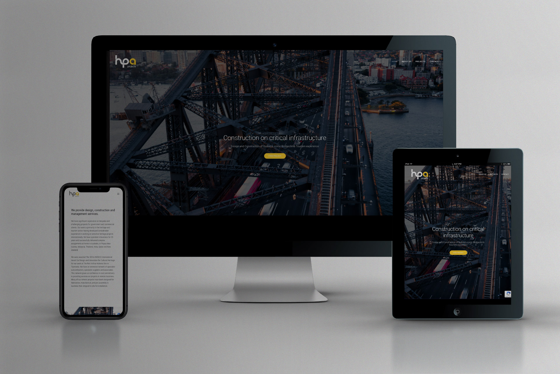 Responsive Website Design for Hpa Projects in Sydney. Hpa Website by Wowwee Design